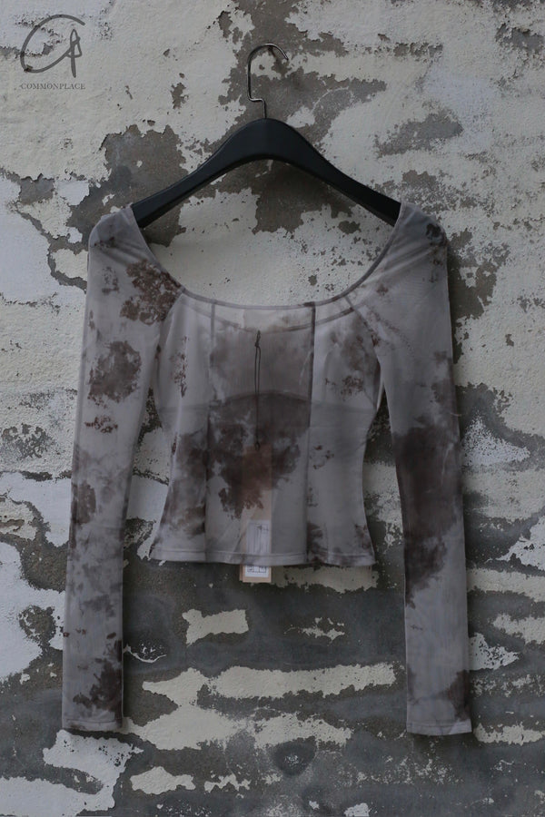 PengTai 24 Autumn and Winter Velvet Mesh Long Sleeve Top PT-PTW24A02-2